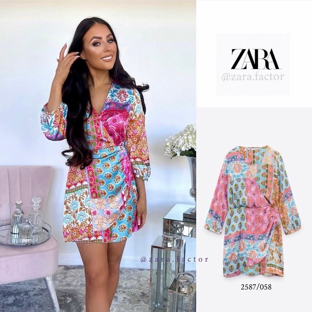 Zara Colorful Floral Mini Dress